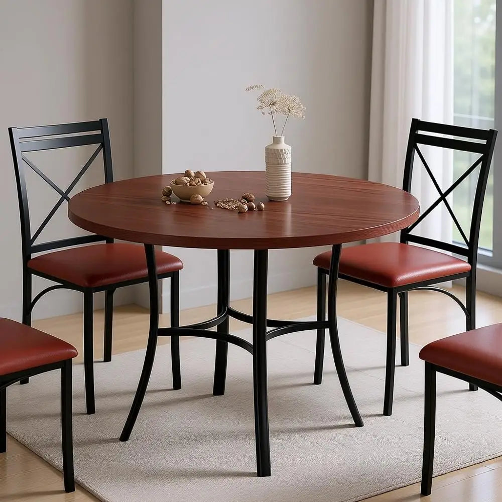 42" Round Wooden Dining Table