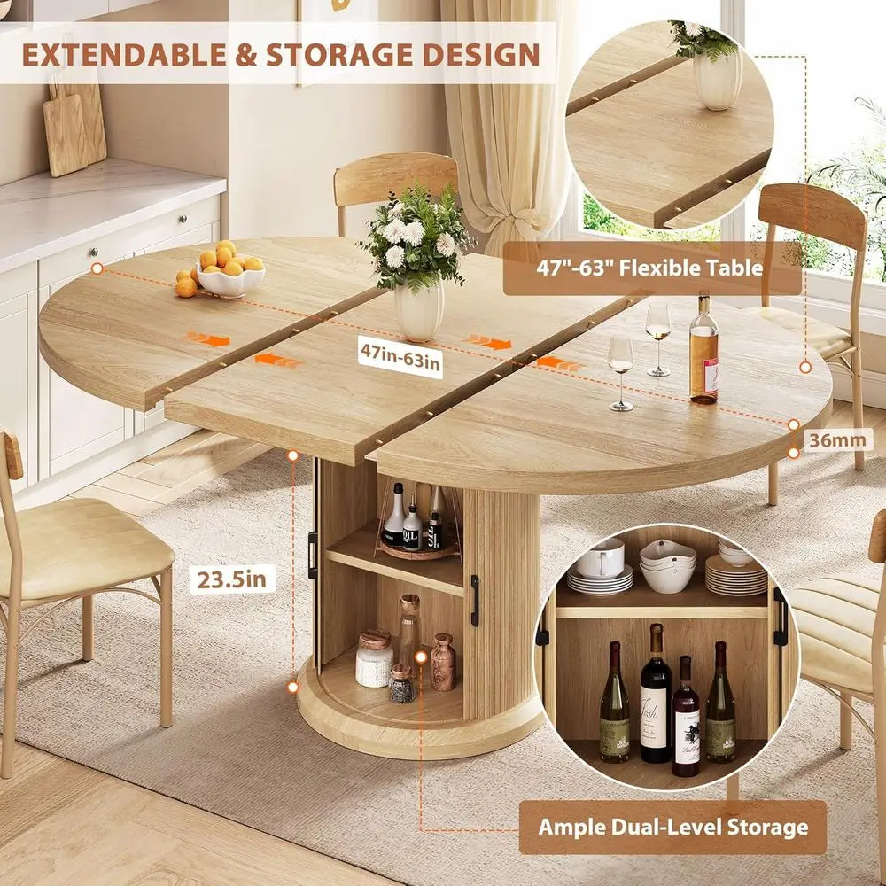 Expandable Oval Dining Table (8 Seater)