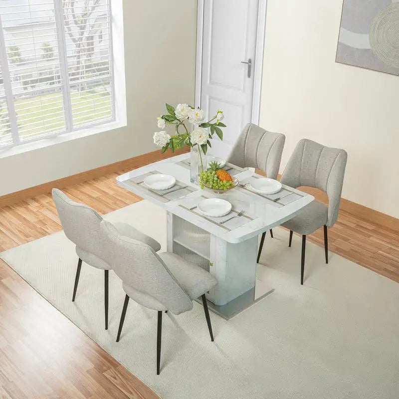 Expandable Square Marble Dining Table