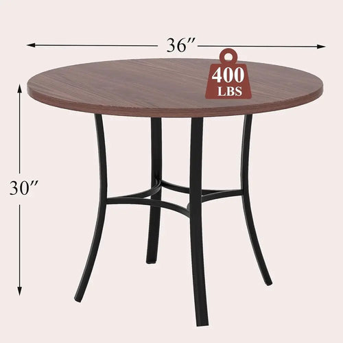 42" Round Wooden Dining Table