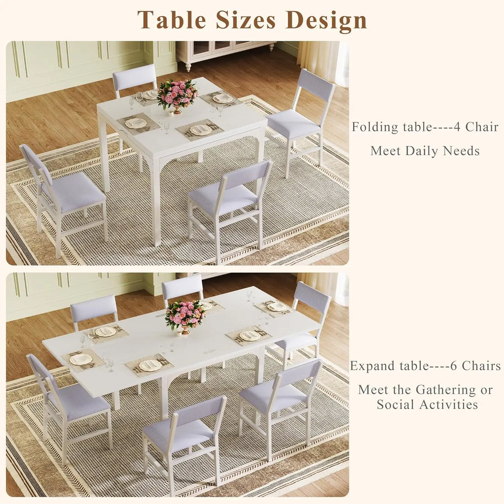 7-Piece Extendable Dining Set (6 Seater)