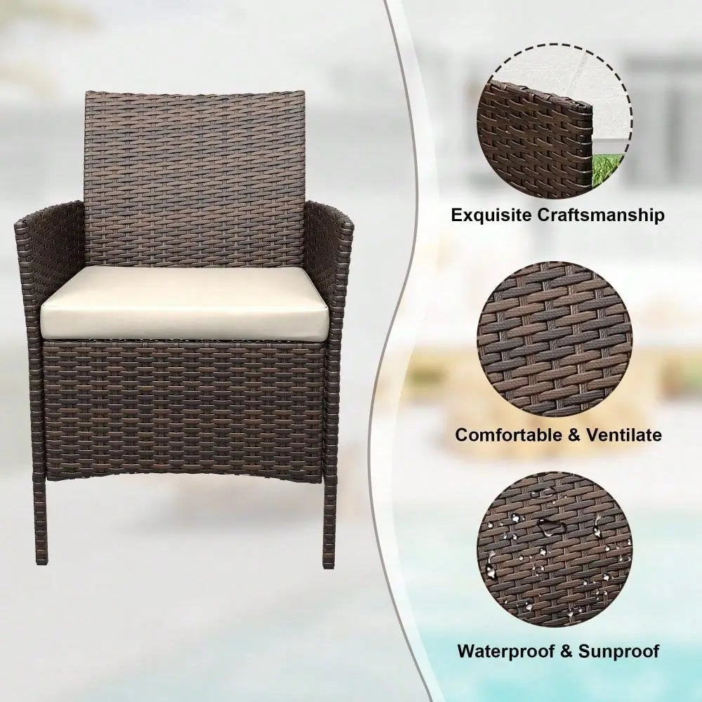 3-Piece Outdoor Rattan Set