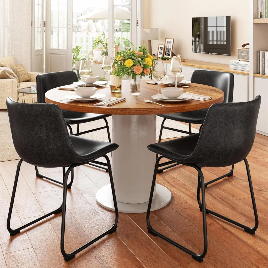 PU Leather Dining Chairs (Set of 4)