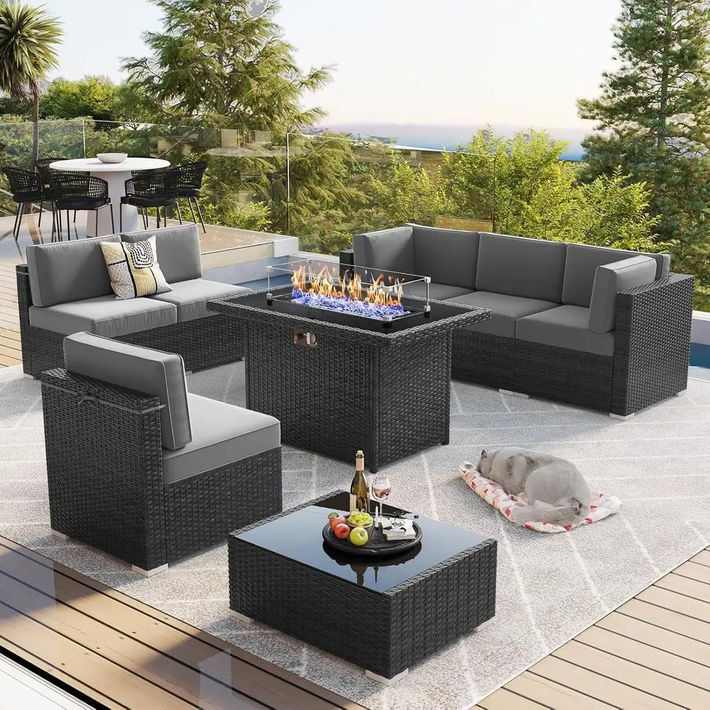 8-Piece Wicker Patio Sofa Set