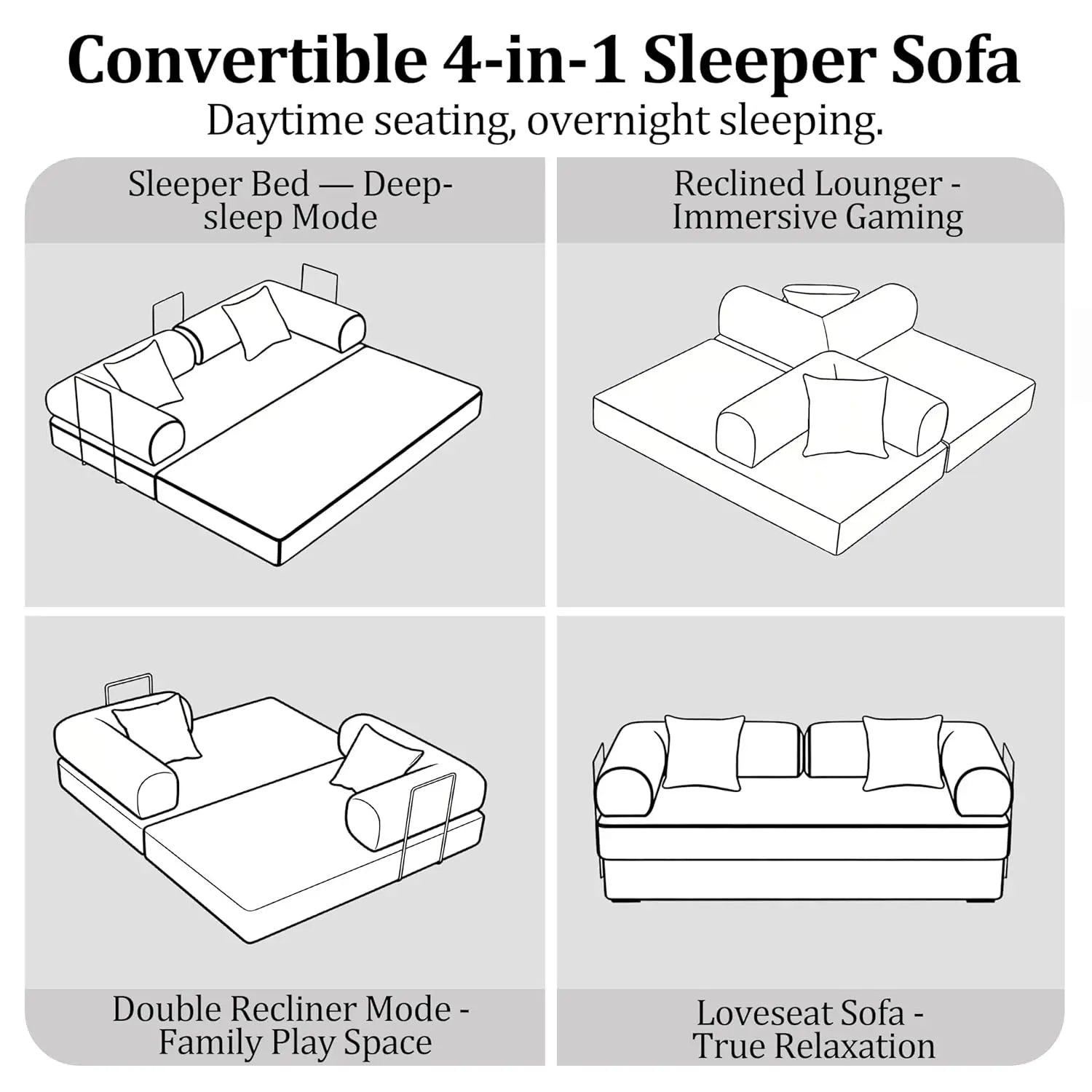 Convertible Corduroy Sofa Bed