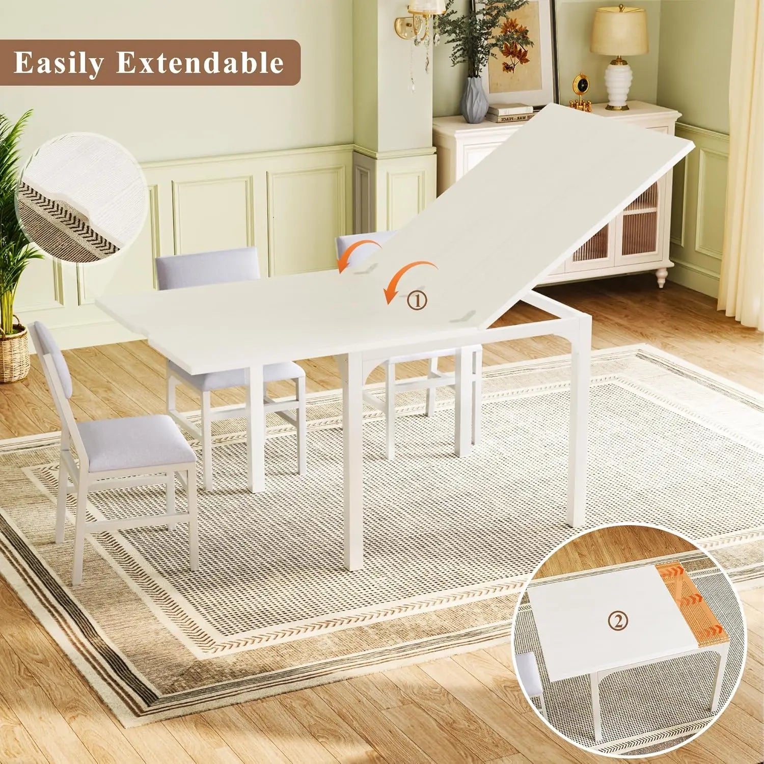 7-Piece Extendable Dining Set (6 Seater)