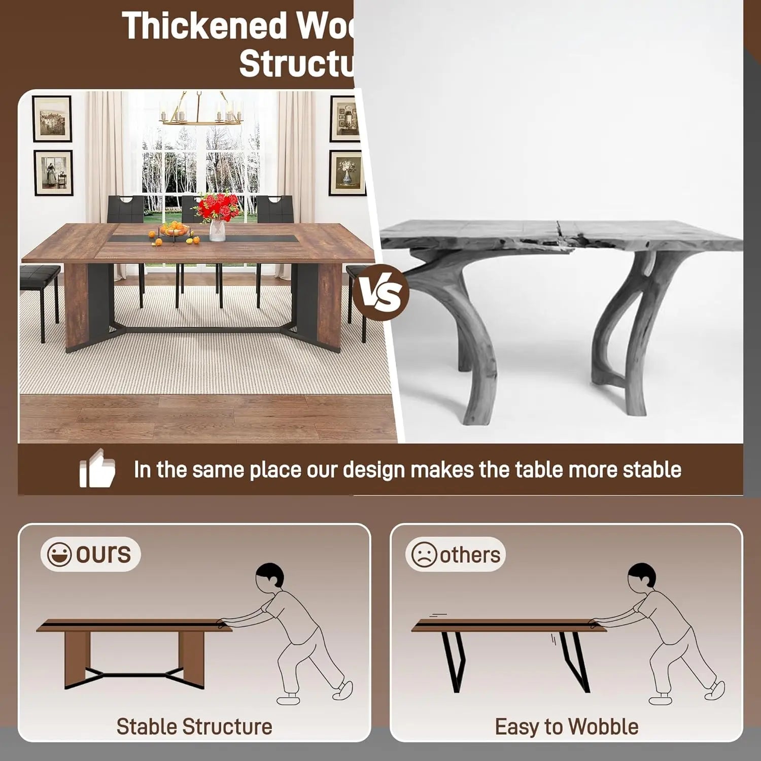Large Farmhouse Dining Table (6–8 Seater)