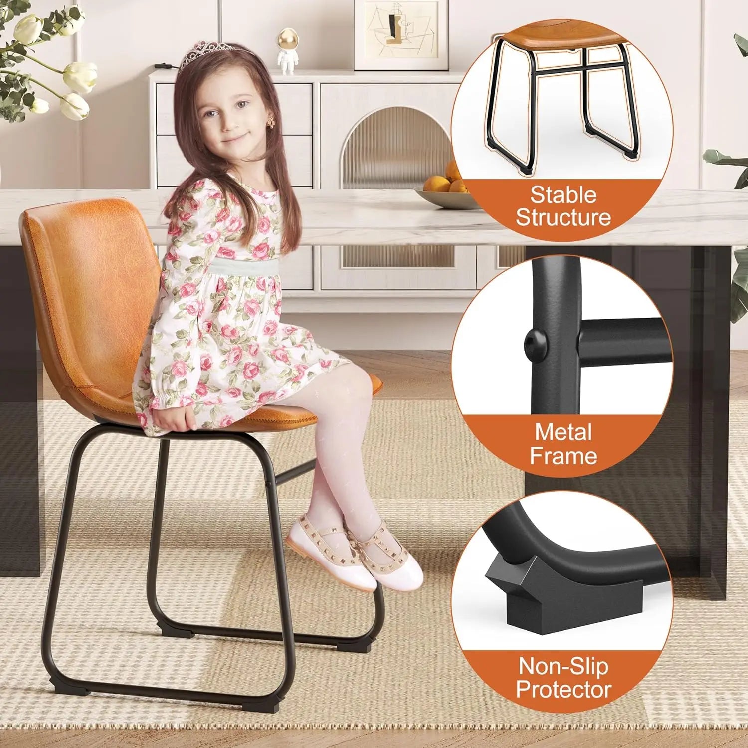 PU Leather Dining Chairs (Set of 4)