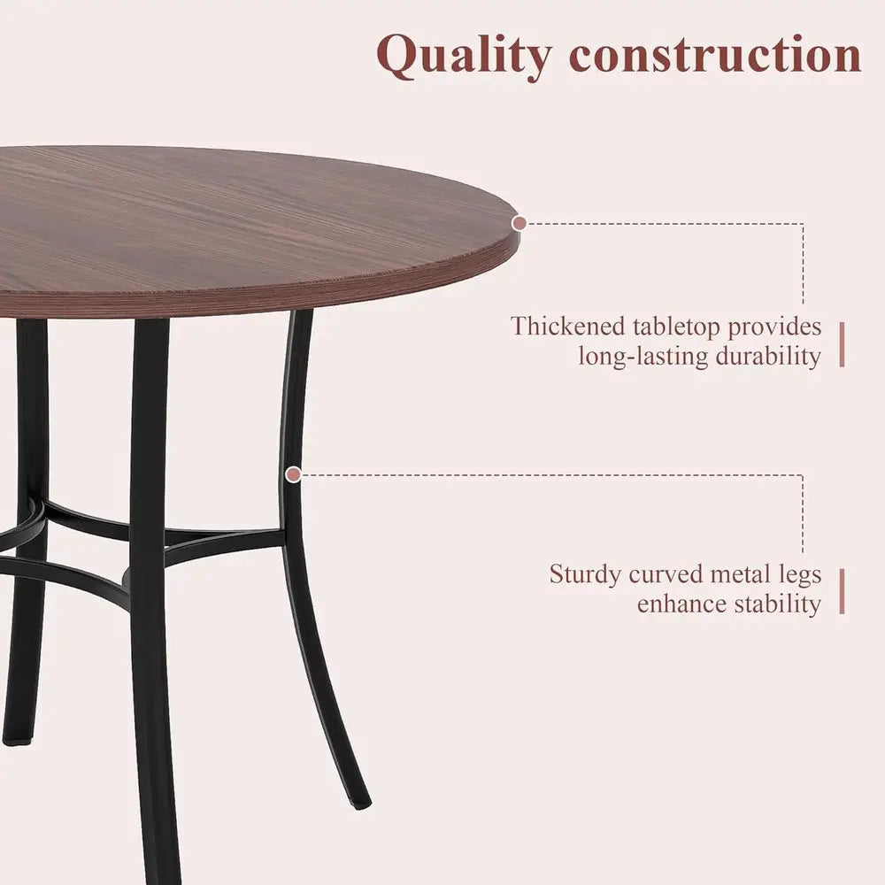 42" Round Wooden Dining Table