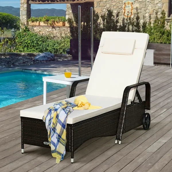 Reclining Wicker Chaise Lounge