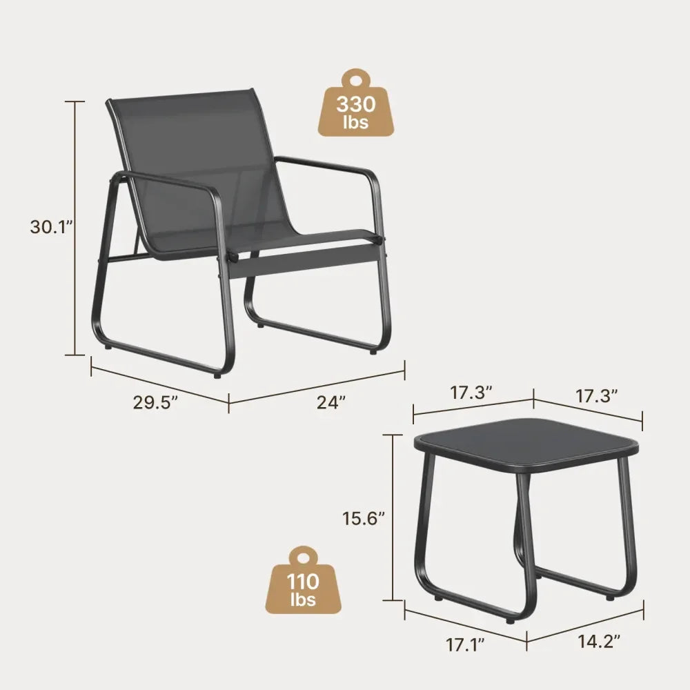 3-Piece Patio Dining Set