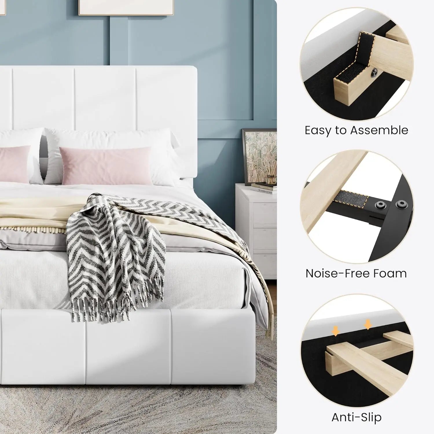 Velvet Upholstered Bed Frame