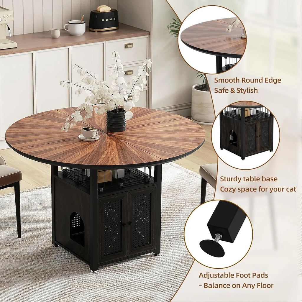 47" Round Dining Table Set (4–6 Seater)