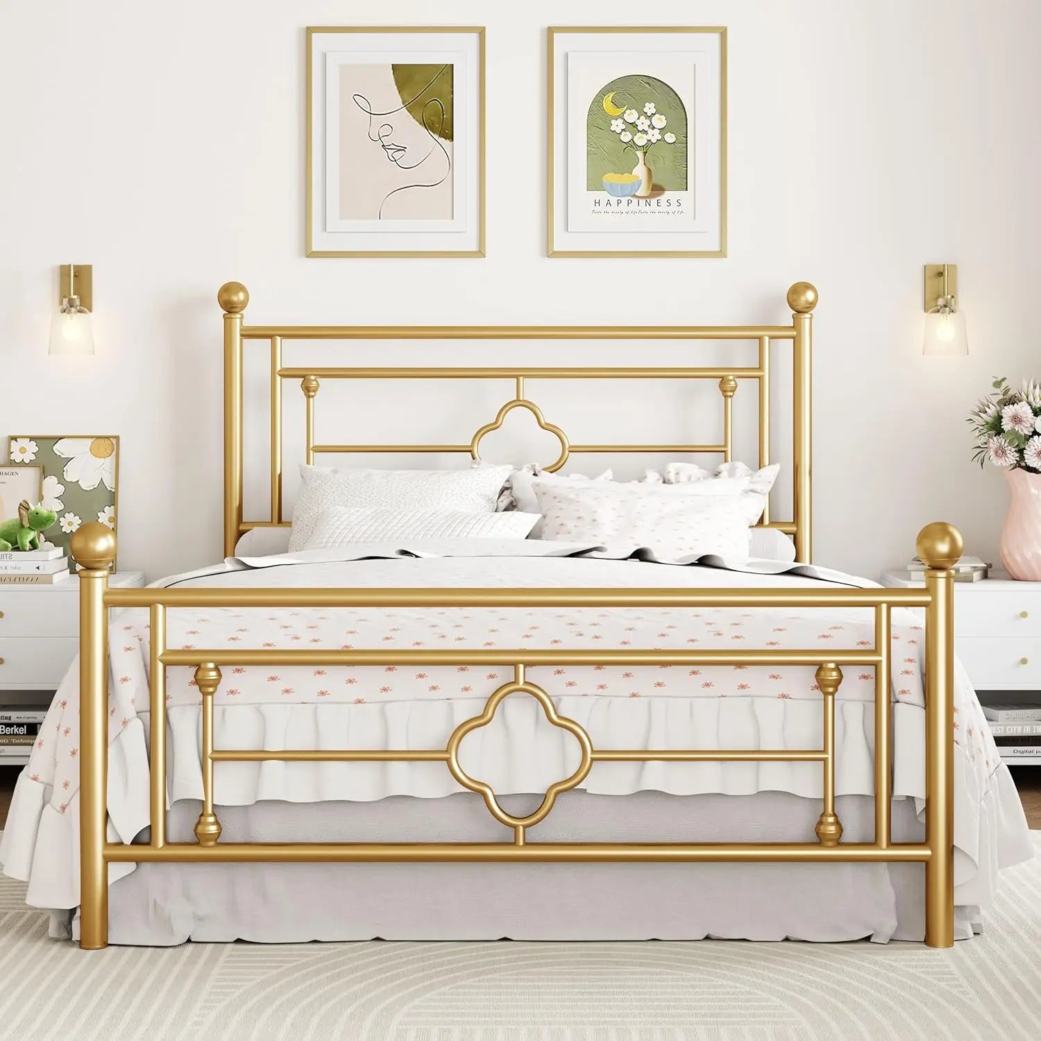 Queen Metal Bed Frame with Storage
