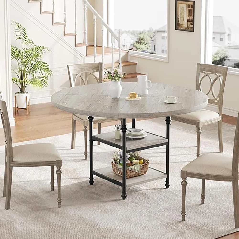 Round Dining Table with Storage (4-Seater)