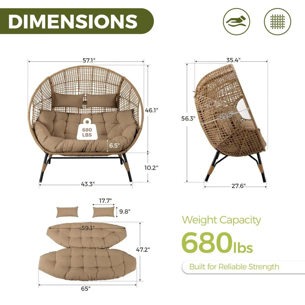 Double Egg Patio Chair