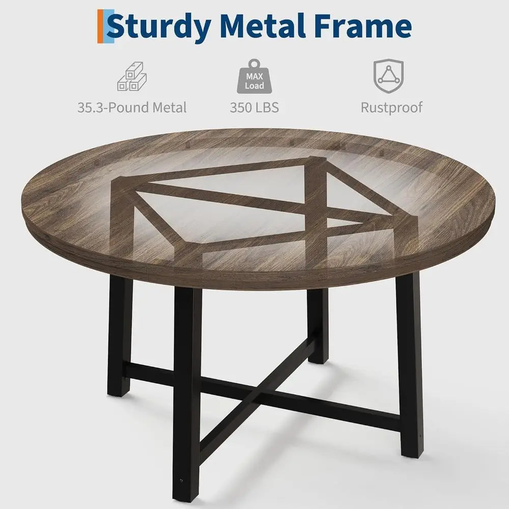 Round Metal Frame Dining Table