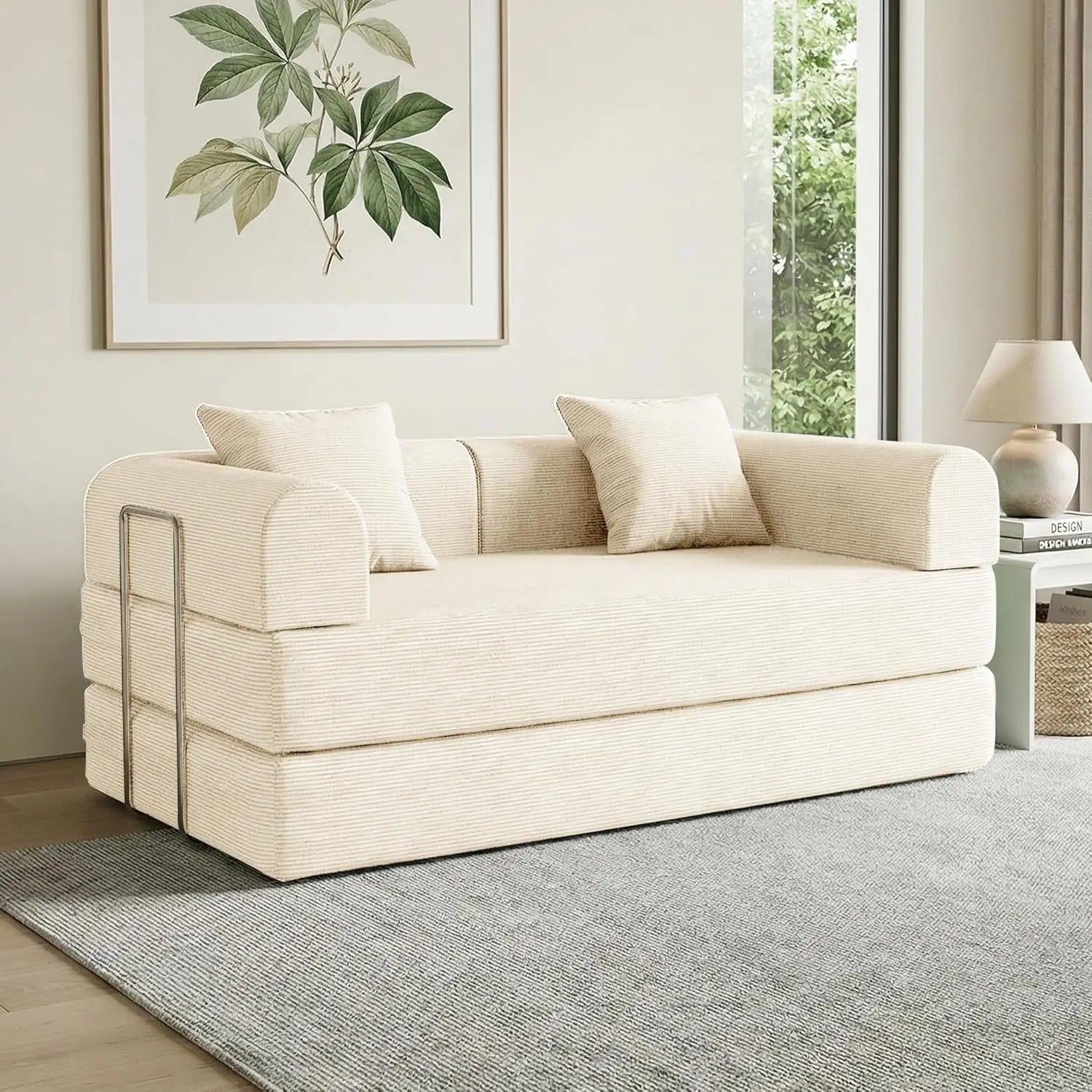 Convertible Corduroy Sofa Bed