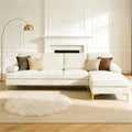 L-Shaped Sectional Sofa (Gold Legs)