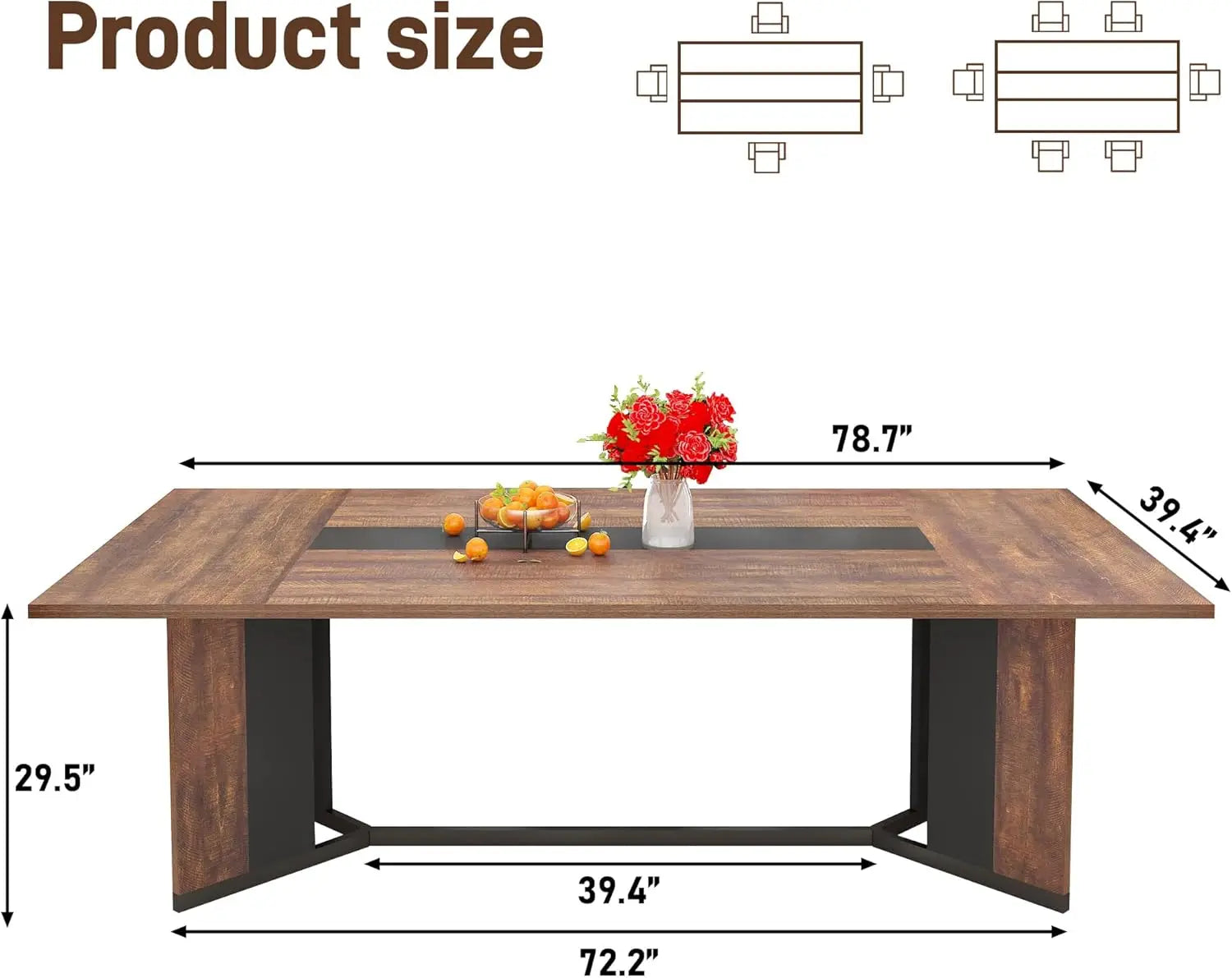 Large Farmhouse Dining Table (6–8 Seater)