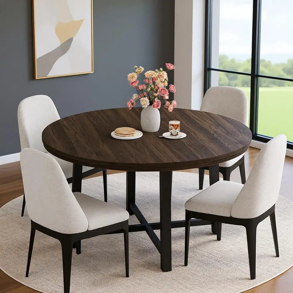 Round Metal Frame Dining Table
