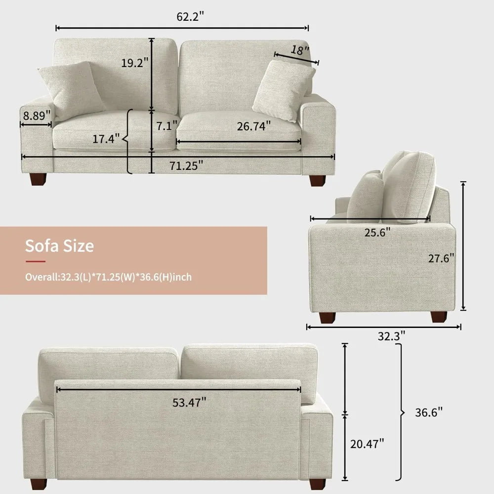 Chenille Recliner Loveseat Sofa