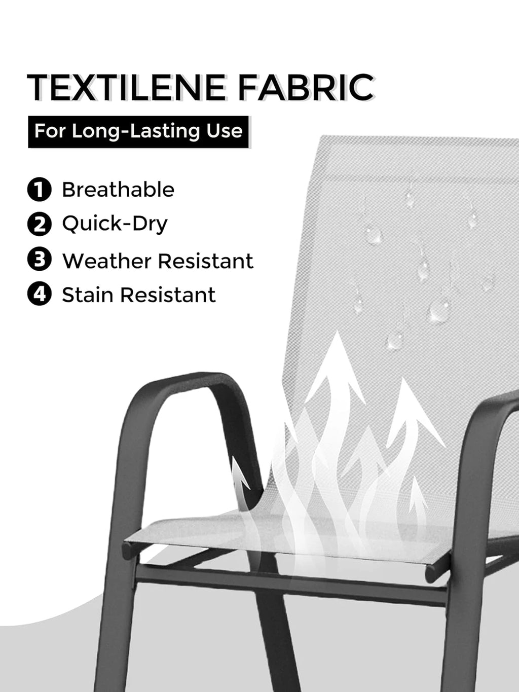 Stackable Patio Dining Chairs (Set of 4)