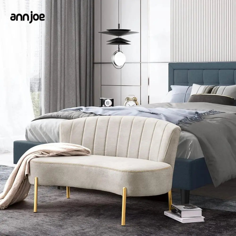 Upholstered Loveseat with Ottoman