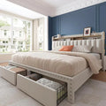 Queen Bed Frame with Storage Drawers