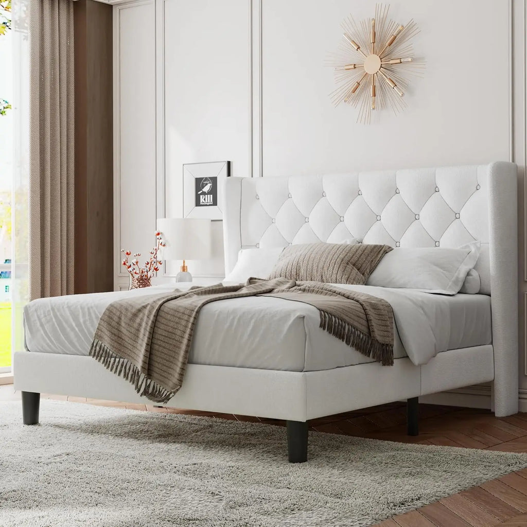 Queen Wingback Tufted Bed Frame