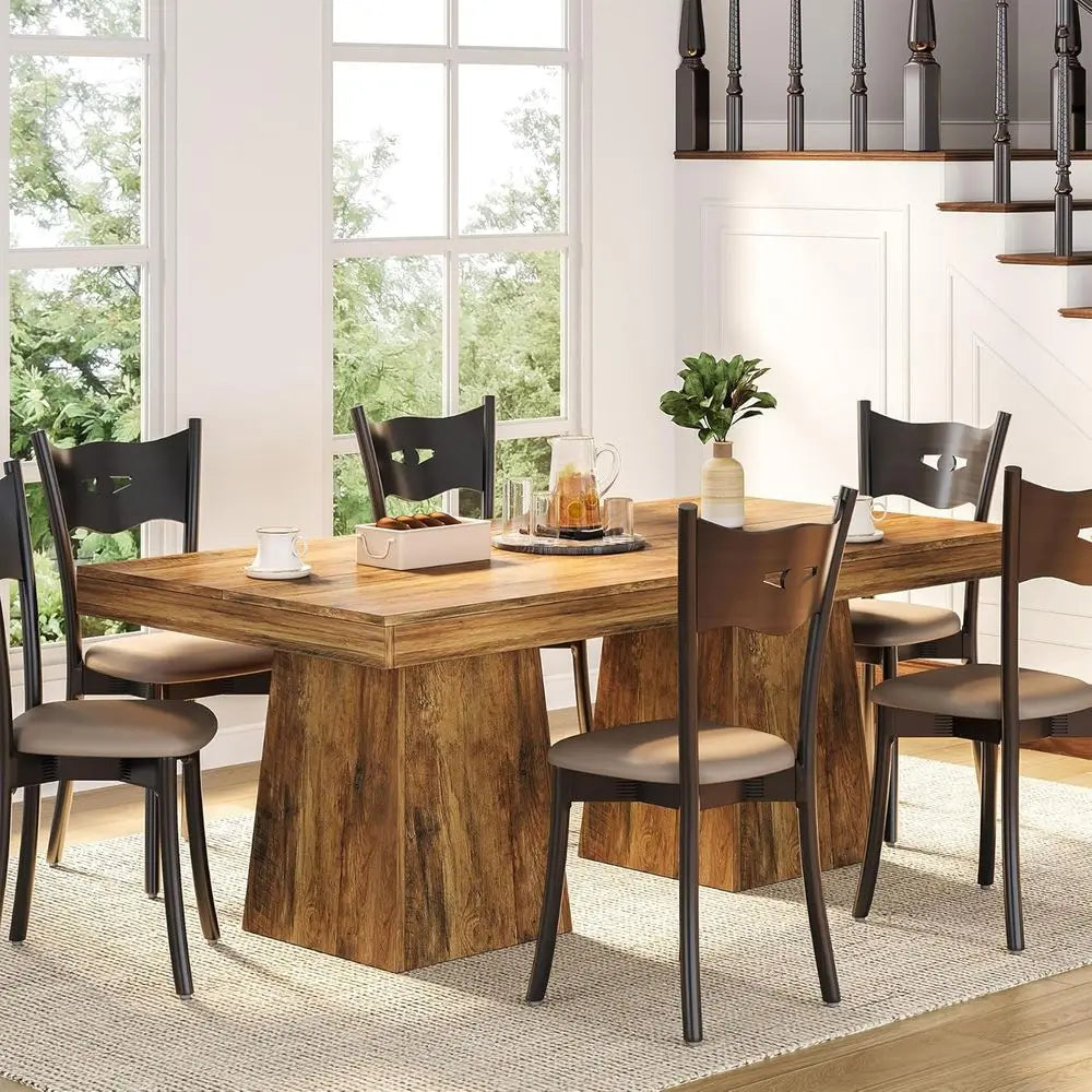 Compact Square Walnut Dining Table