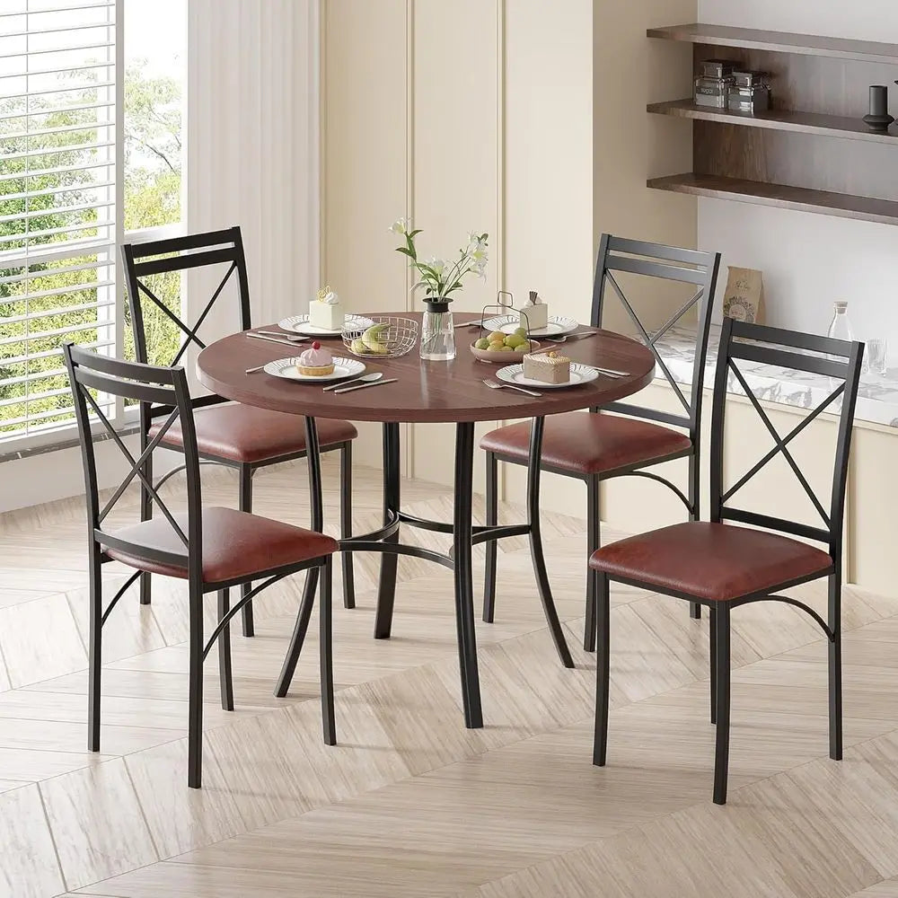 42" Round Wooden Dining Table