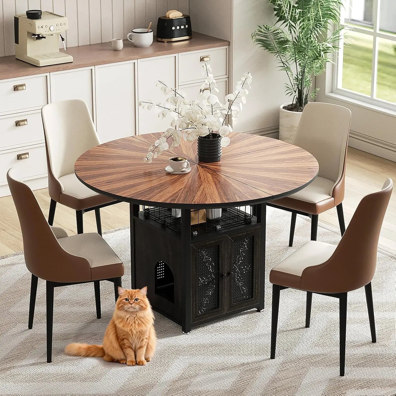 47" Round Dining Table Set (4–6 Seater)