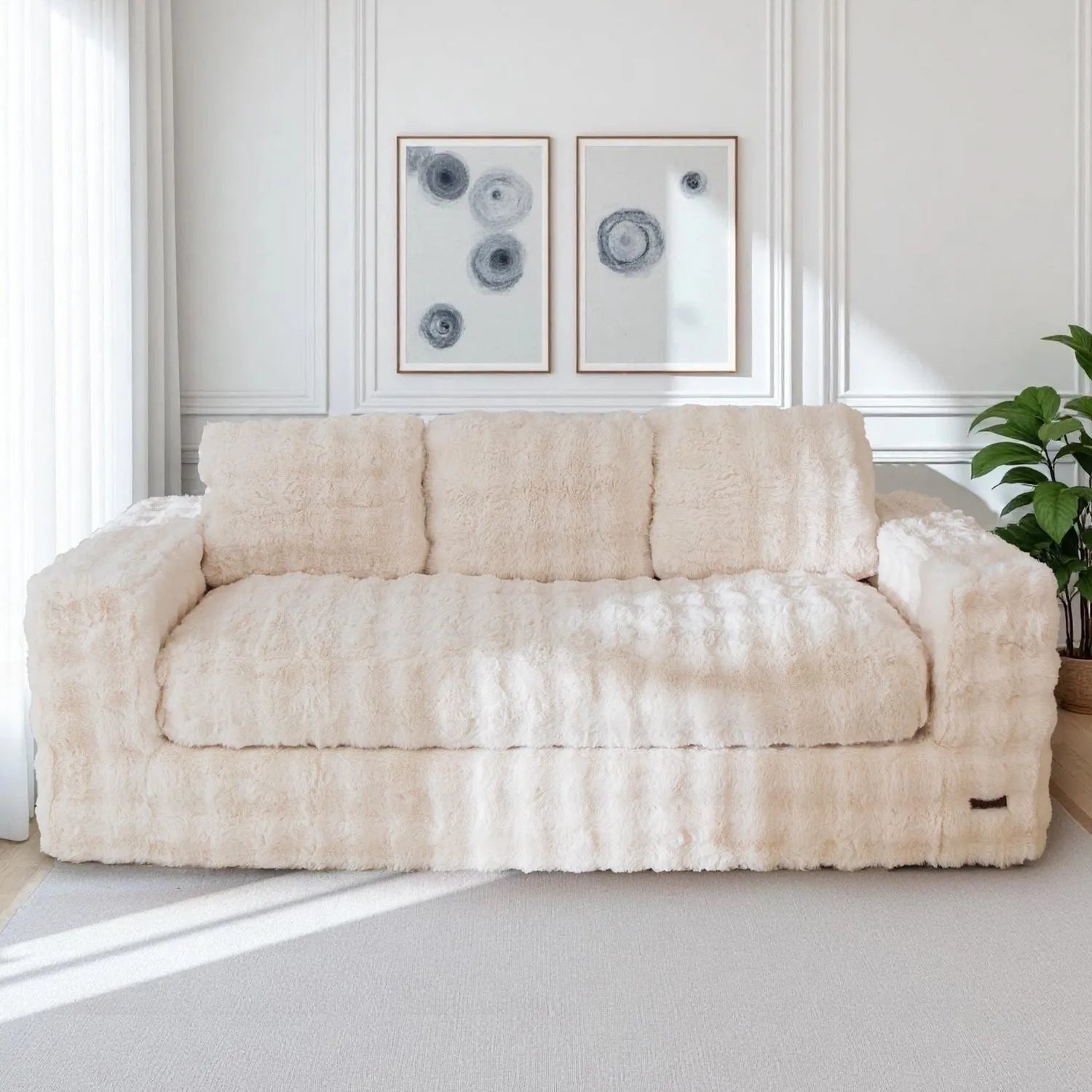 Floor Sofa Bed with Pillows