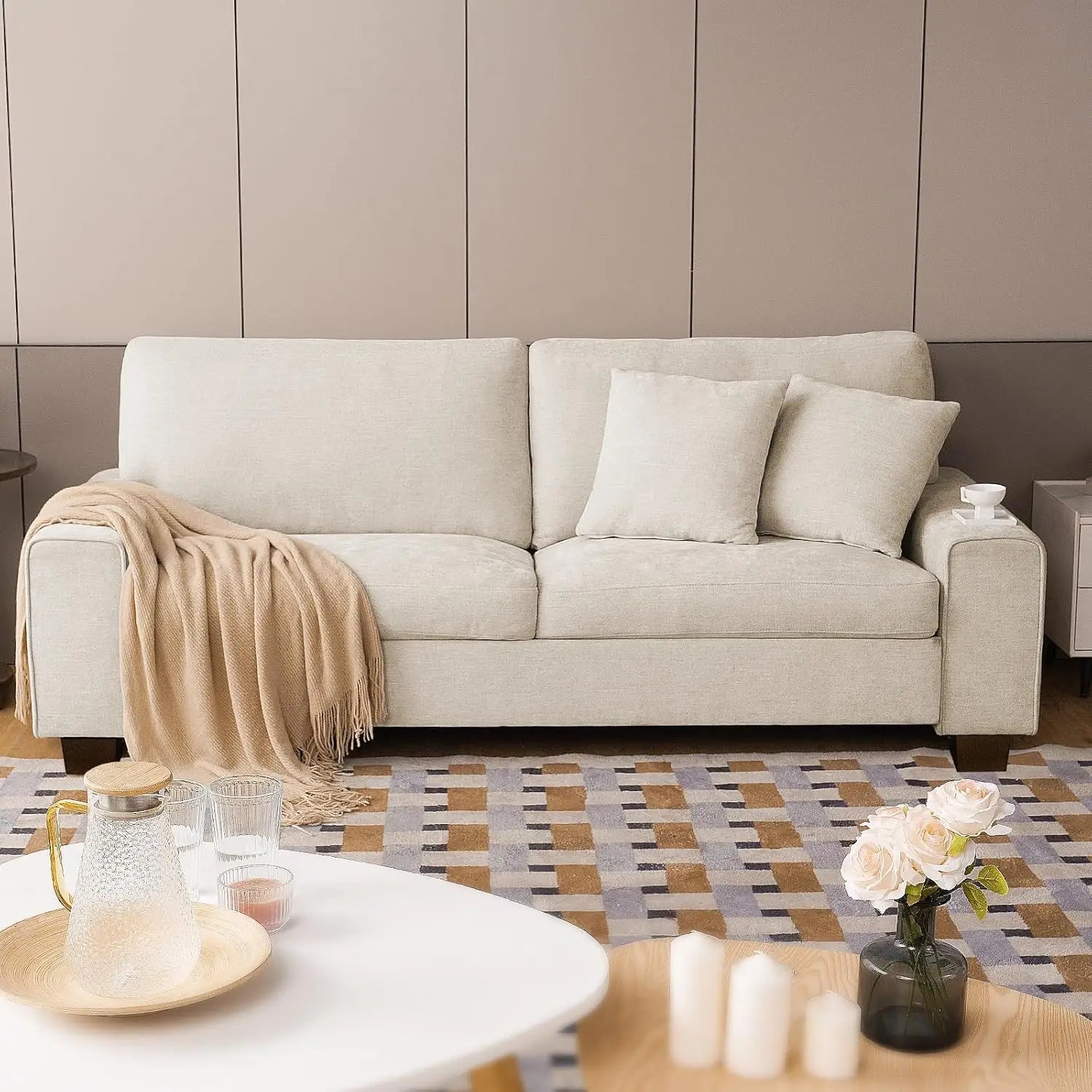 Chenille Recliner Loveseat Sofa