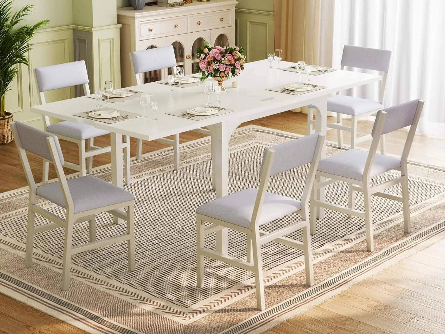 7-Piece Extendable Dining Set (6 Seater)