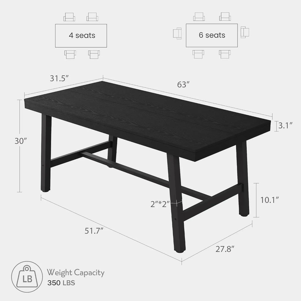 Industrial Dining Table (4–6 Seater)