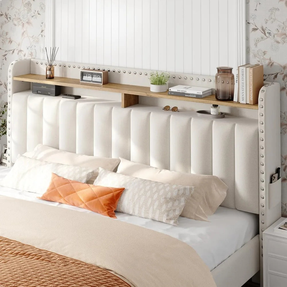Queen Bed Frame with Storage Drawers