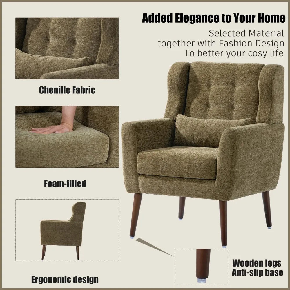 Tufted Wingback Accent Chair
