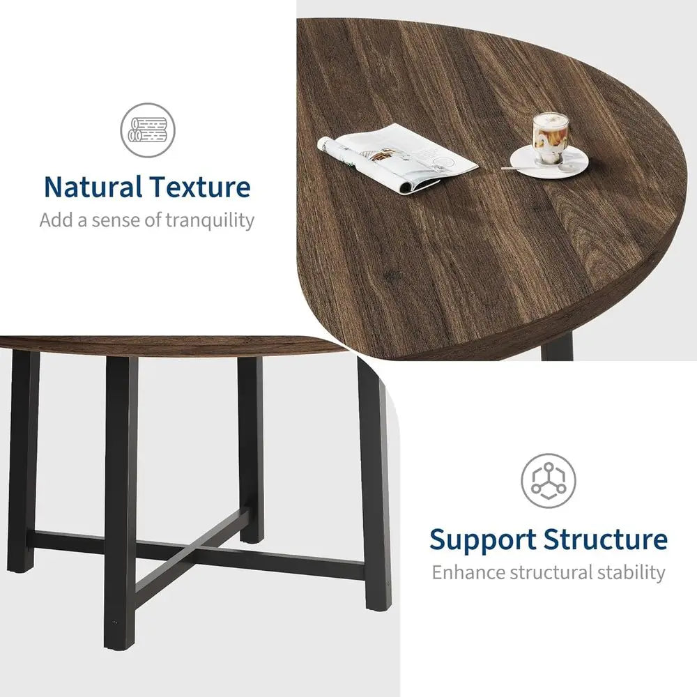 Round Metal Frame Dining Table