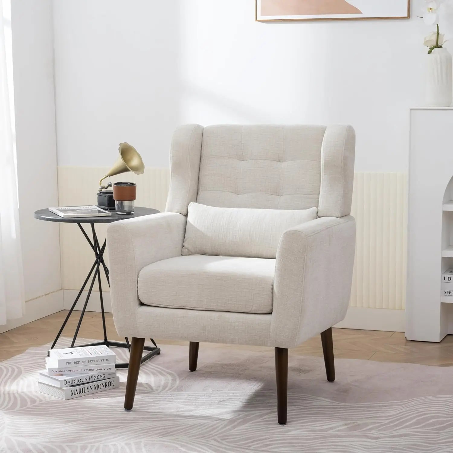 Tufted Wingback Accent Chair