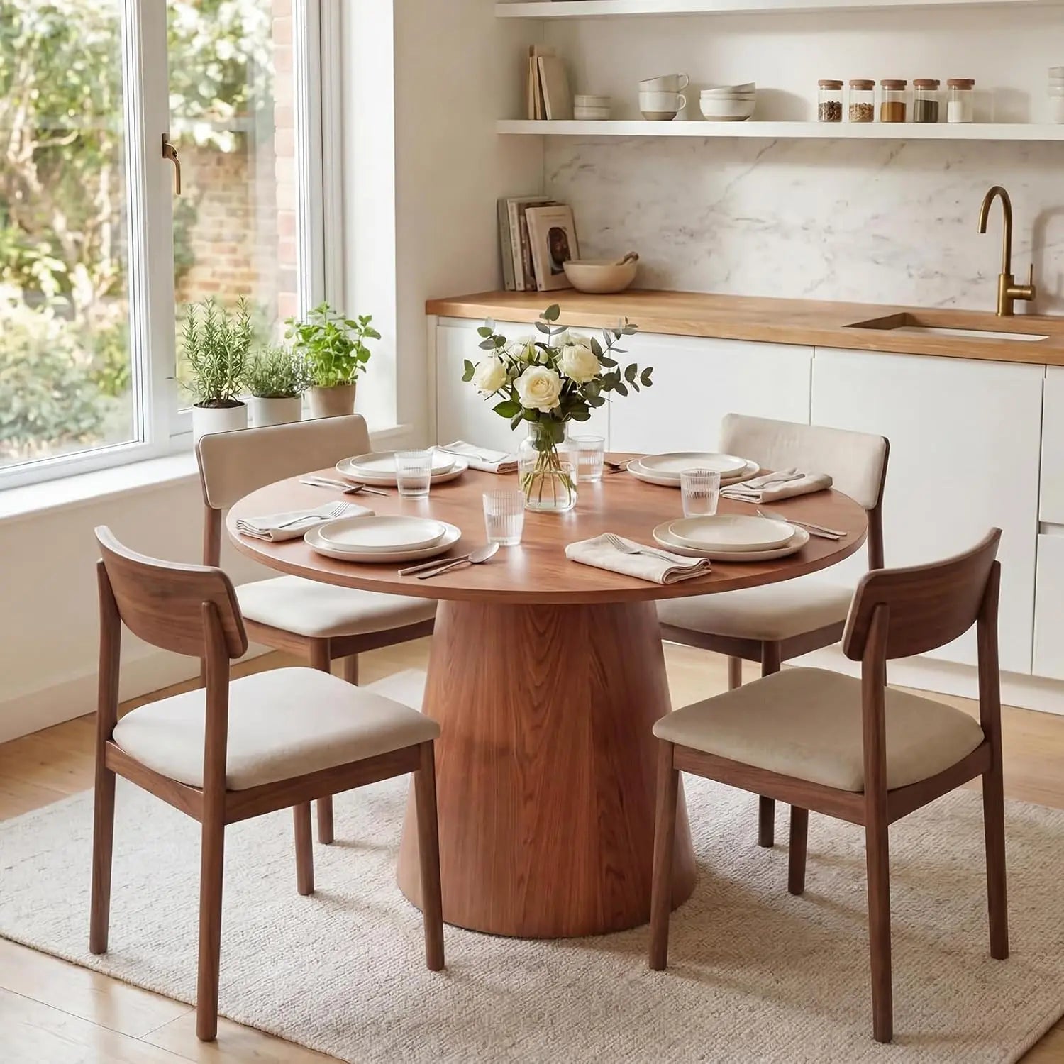 43" Round Pedestal Dining Table