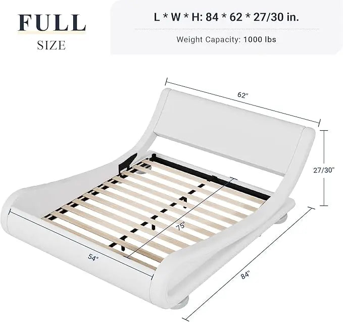 King Upholstered Bed Frame with Adjustable Headboard