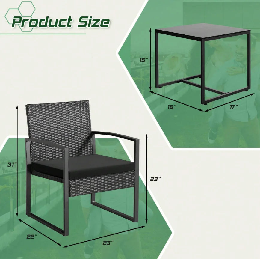 2-Piece Rattan Patio Set