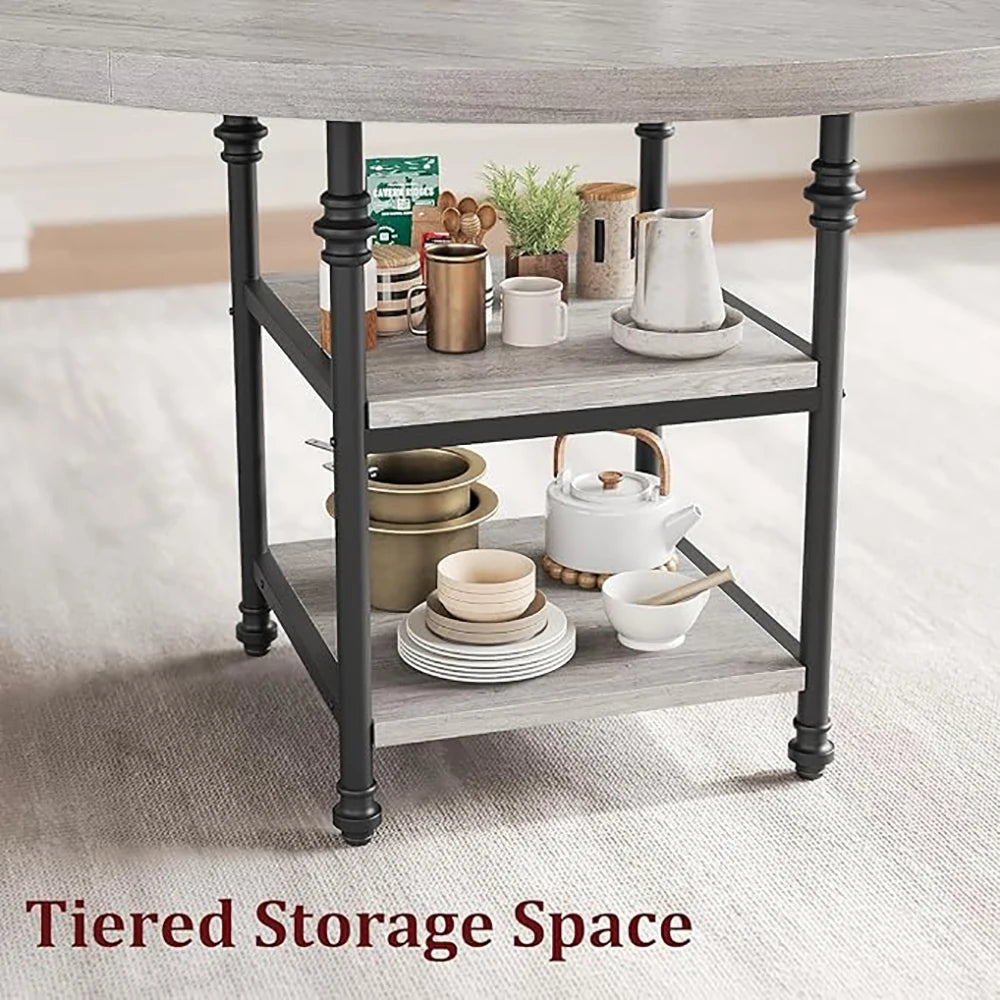 Round Dining Table with Storage (4-Seater)