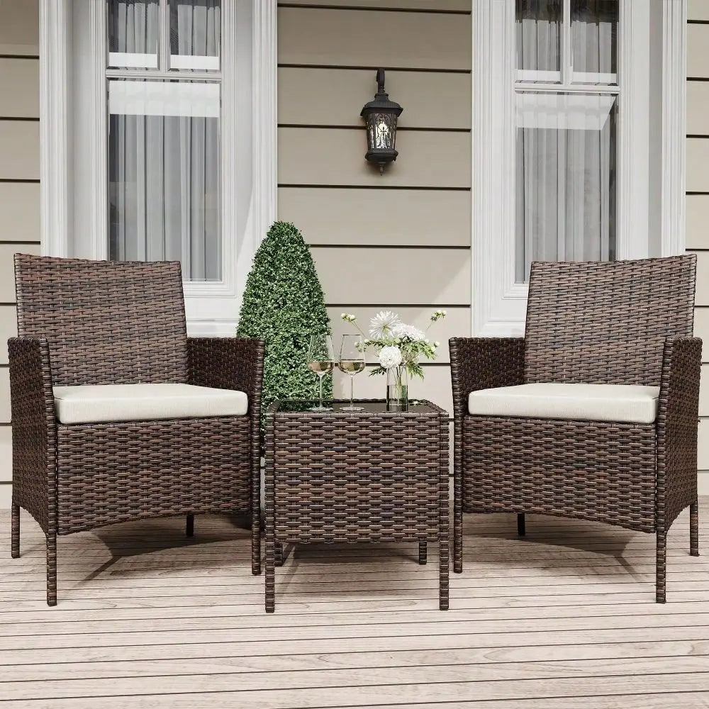 3-Piece Outdoor Rattan Set