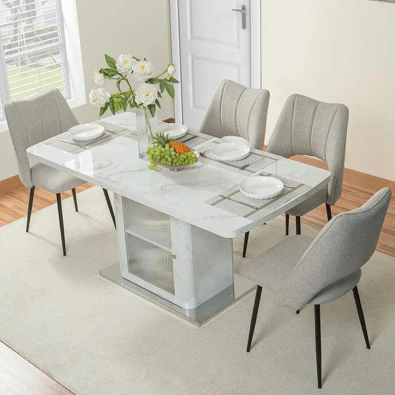 Expandable Square Marble Dining Table