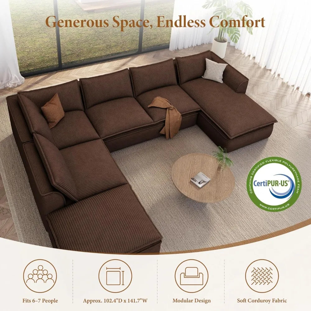 7-Seater Modular Sectional Sofa