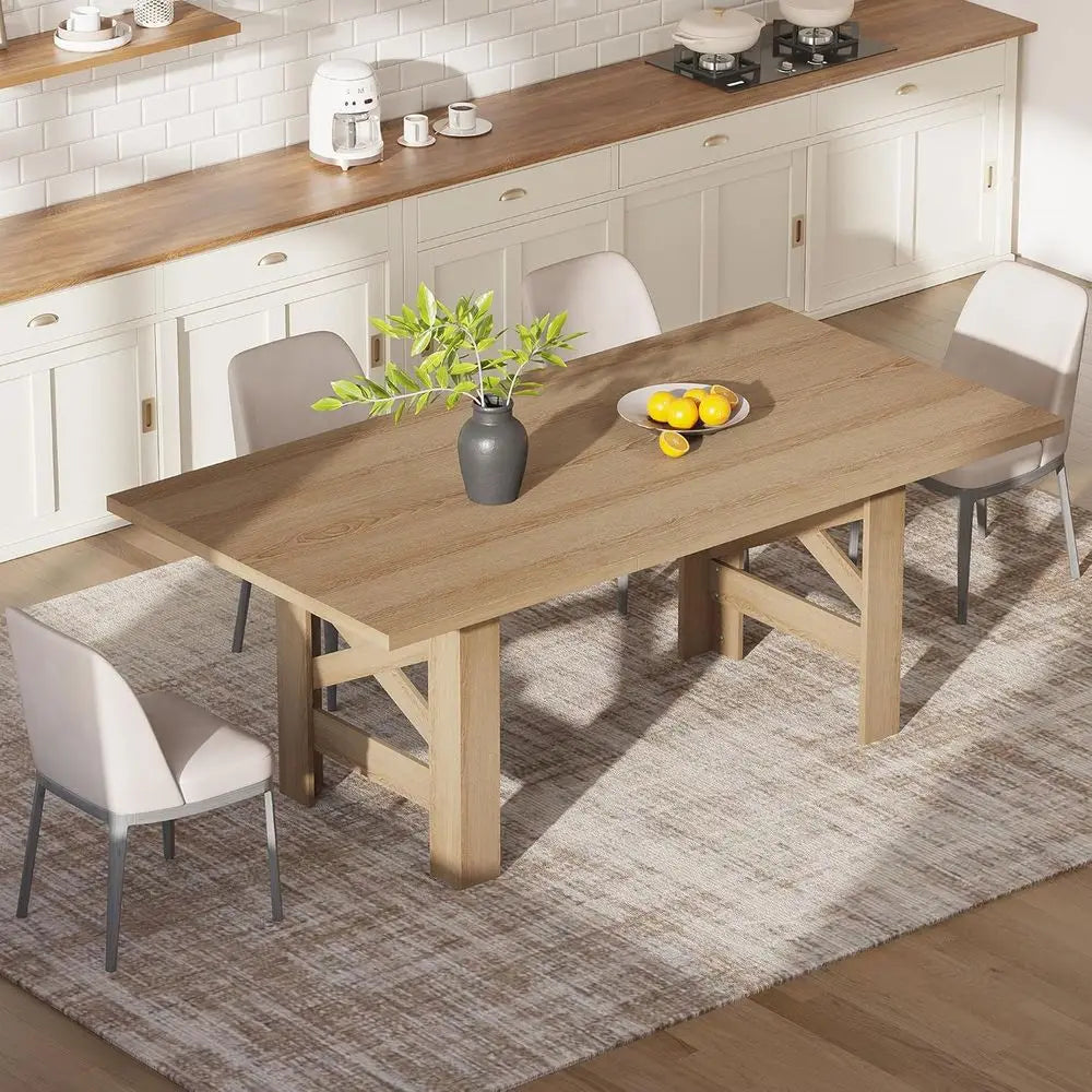 Solid Wood Dining Table (6–8 Seater)