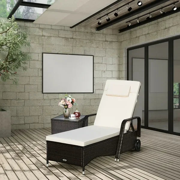Reclining Wicker Chaise Lounge